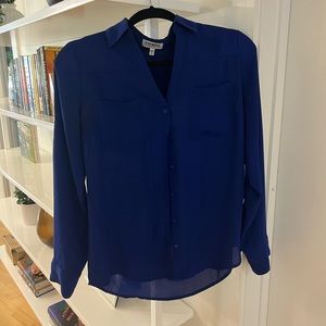 Express Portofino Button Down Royal Blue Size Small